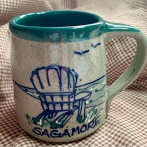 Great Bay Pottery Ocean Lounge Chair Blue Green Gray Ceramic Coffee 20 oz. Mug